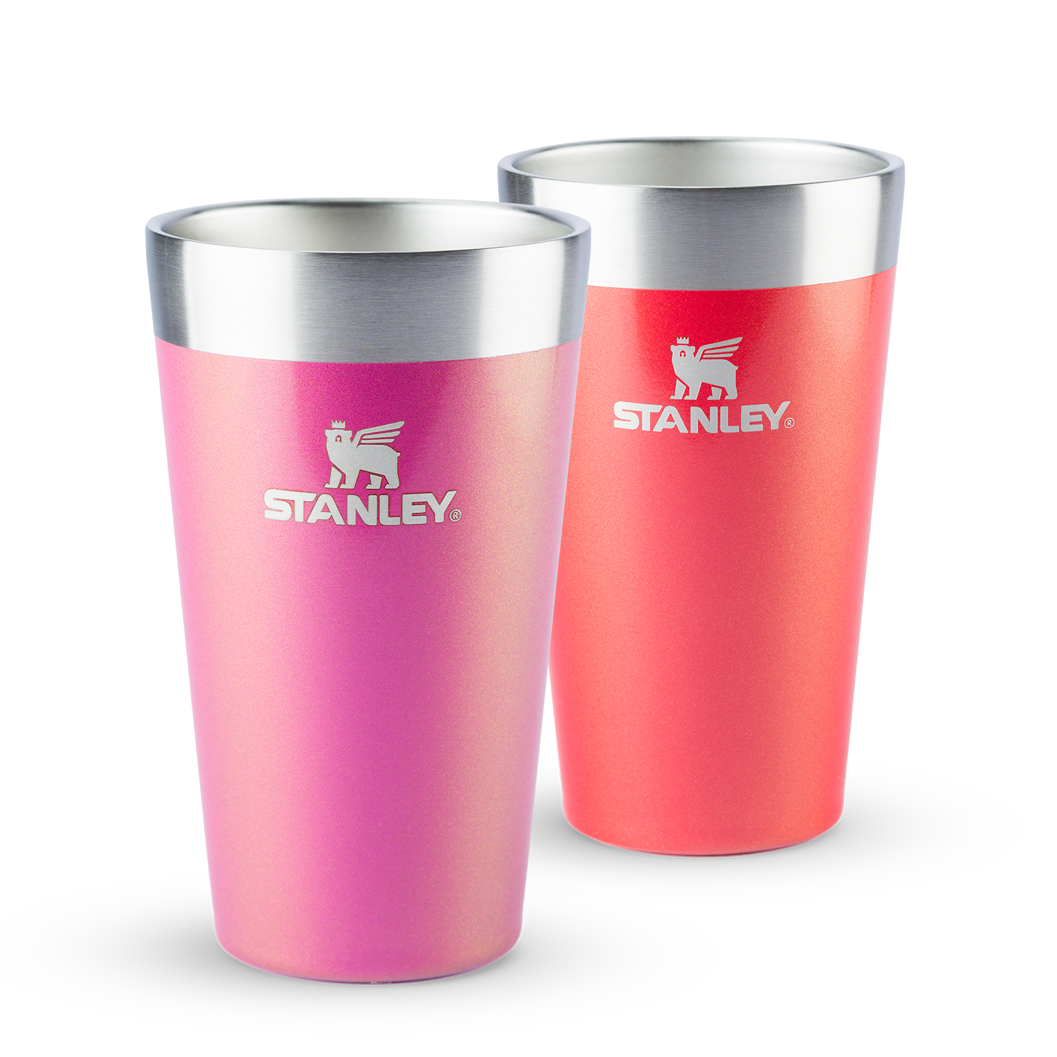 Kit 2 Copos Térmicos de Cerveja Candy Apple Shimmer e Dazzle Pink Shimmer | 473ml