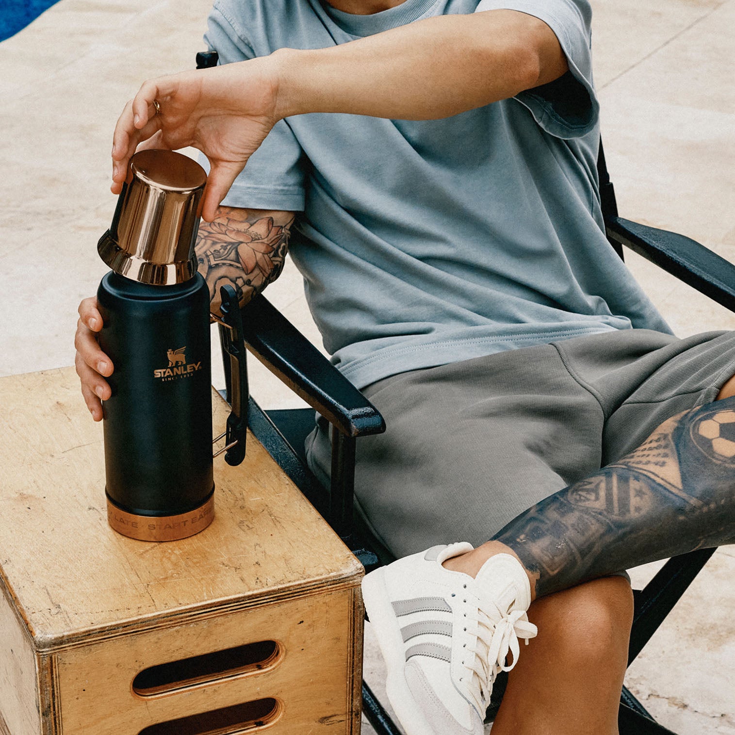 Garrafa Térmica Mate System Messi Black Stanley | 1.2L