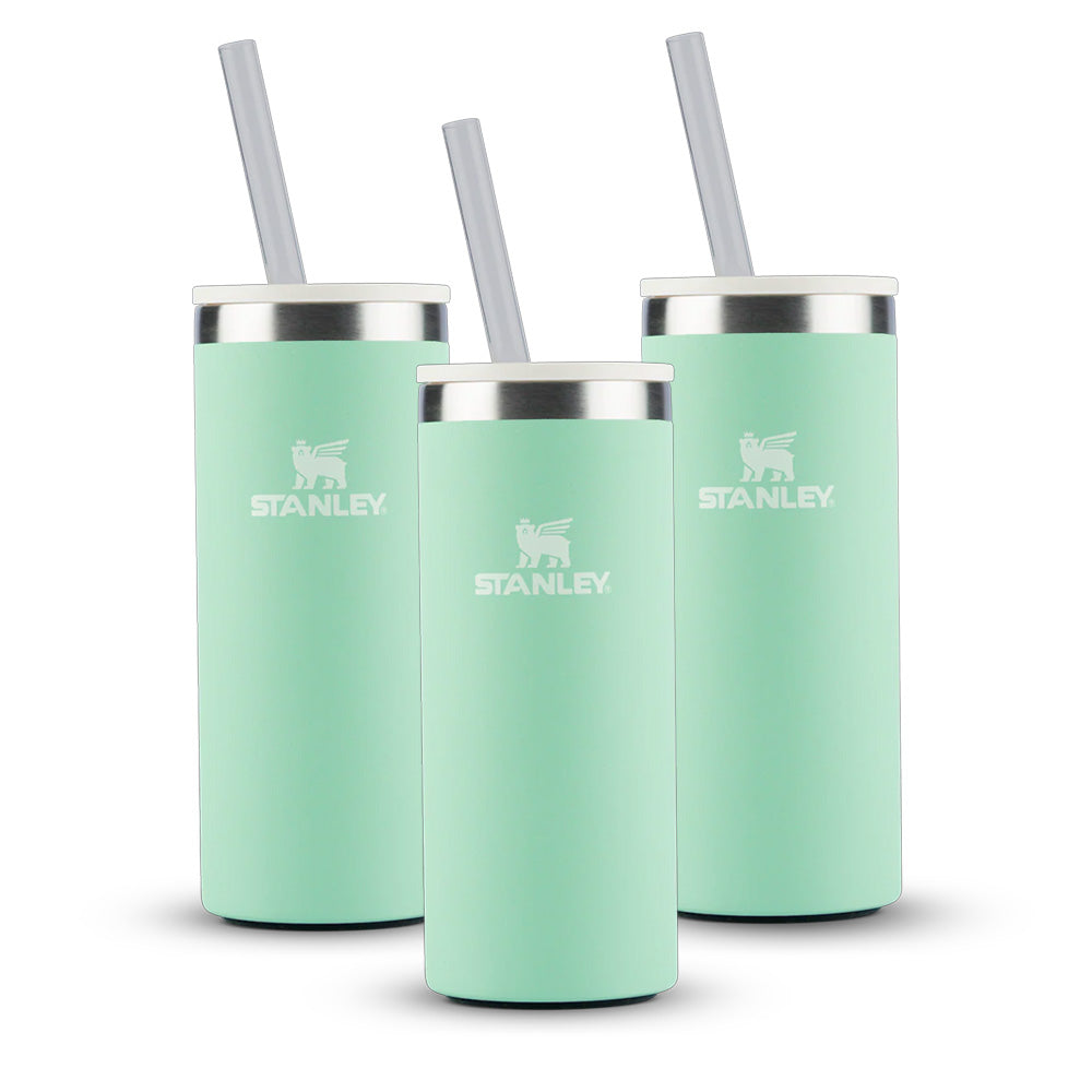 Kit 3 Can Cooler Slim com canudo Pistachio | 296ML