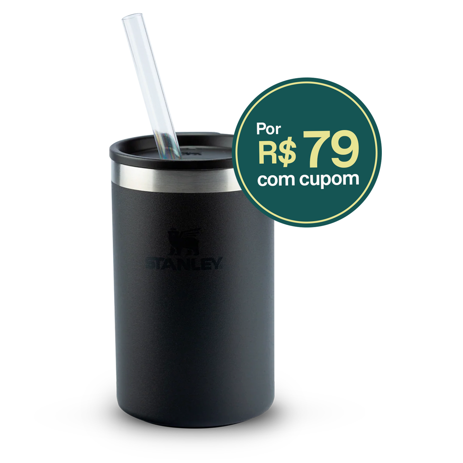 Can Cooler com canudo Black 2.0 | 296ML