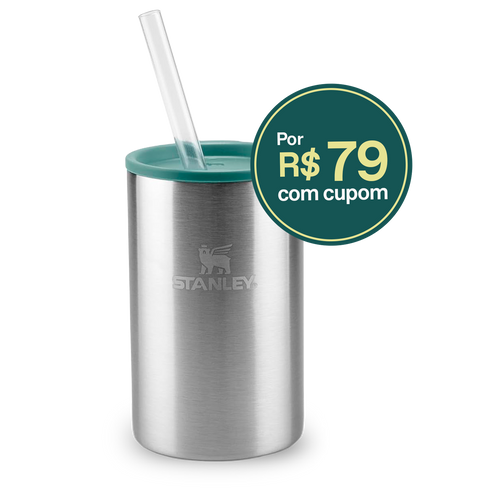 Can Cooler com canudo Stainless Steel Shale | 296ML