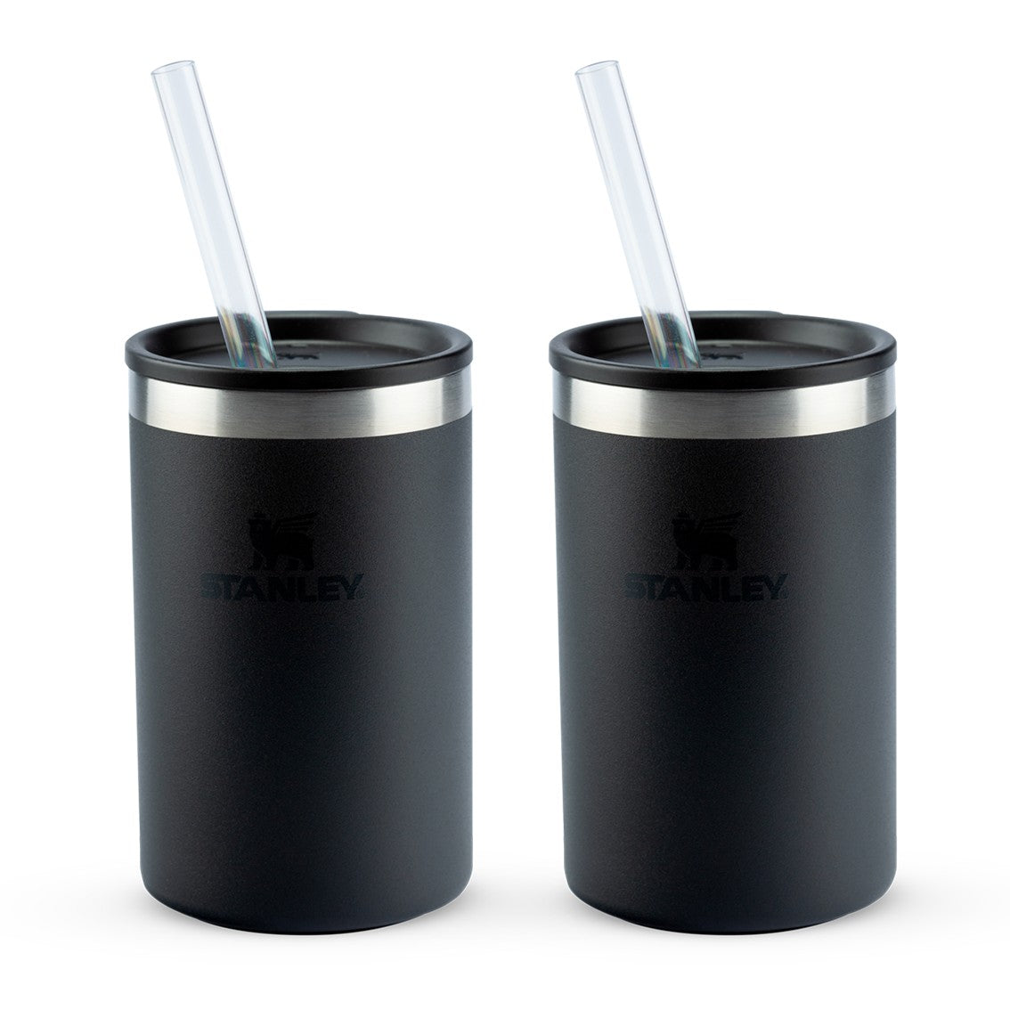 Kit 2 Can Cooler com canudo Black 2.0 | 296ML