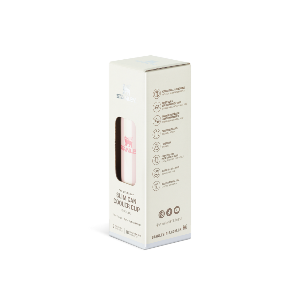 Stanley 1913 Can Cooler Slim com canudo Peach Whip Cabana Gloss 296ML