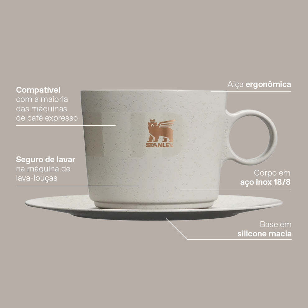 Stanley 1913 Caneca Daybreak Cappuccino com Pires Stanley 1913 Pale Stone 192ML