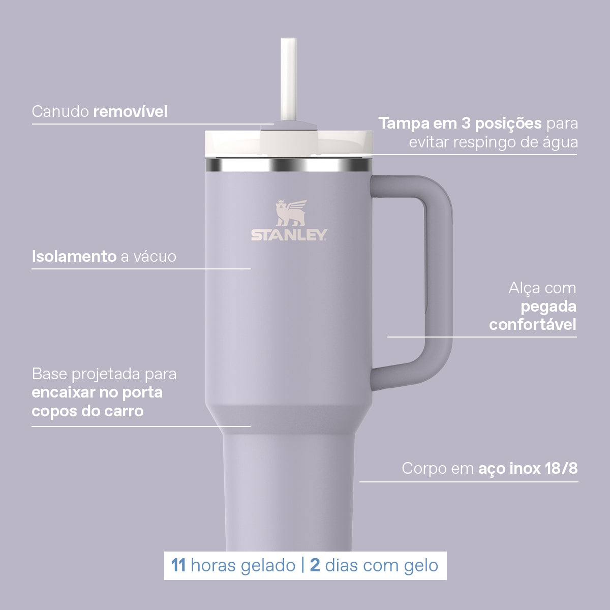 Copo Quencher Periwinkle Shimmer New Frequency Stanley 1913 | 1.18L