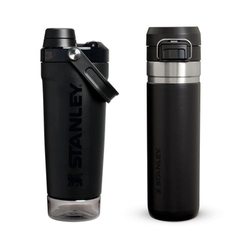 Kit Activate Shaker Black | 591ml e Garrafa Térmica Quick Flip 2.0 Black | 710ml