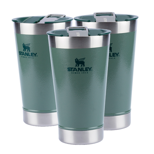 Kit 3 Copos Térmicos de Cerveja (com tampa) Stanley Hammertone Green | 473ml