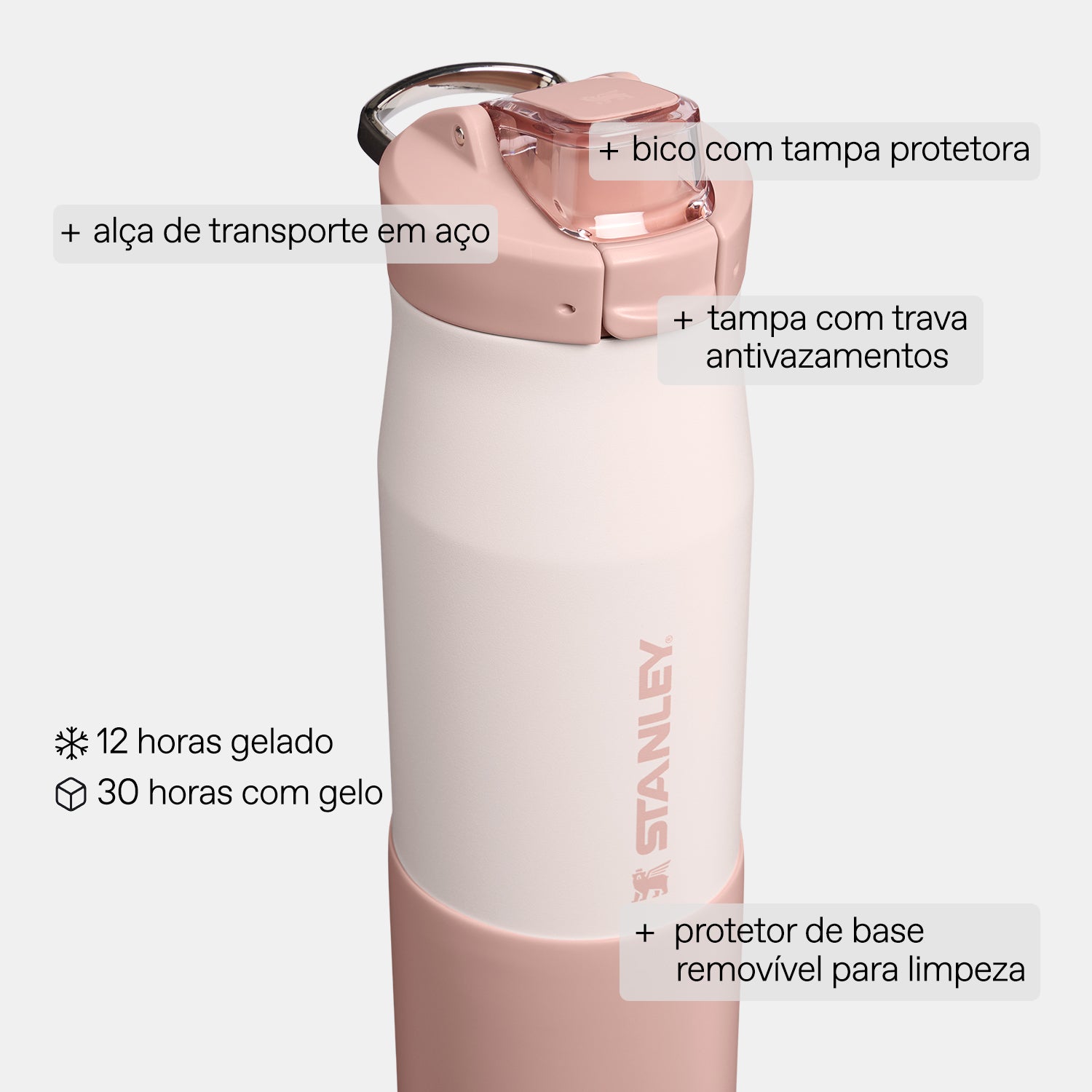 Garrafa Vitalize Tempo Rose Quartz | 710ml