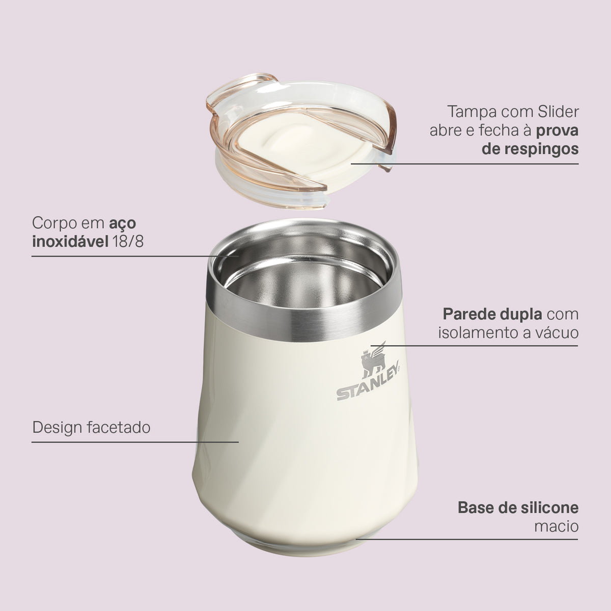 Copo Térmico Reserve Wine Rose Quartz Gloss | 325ml