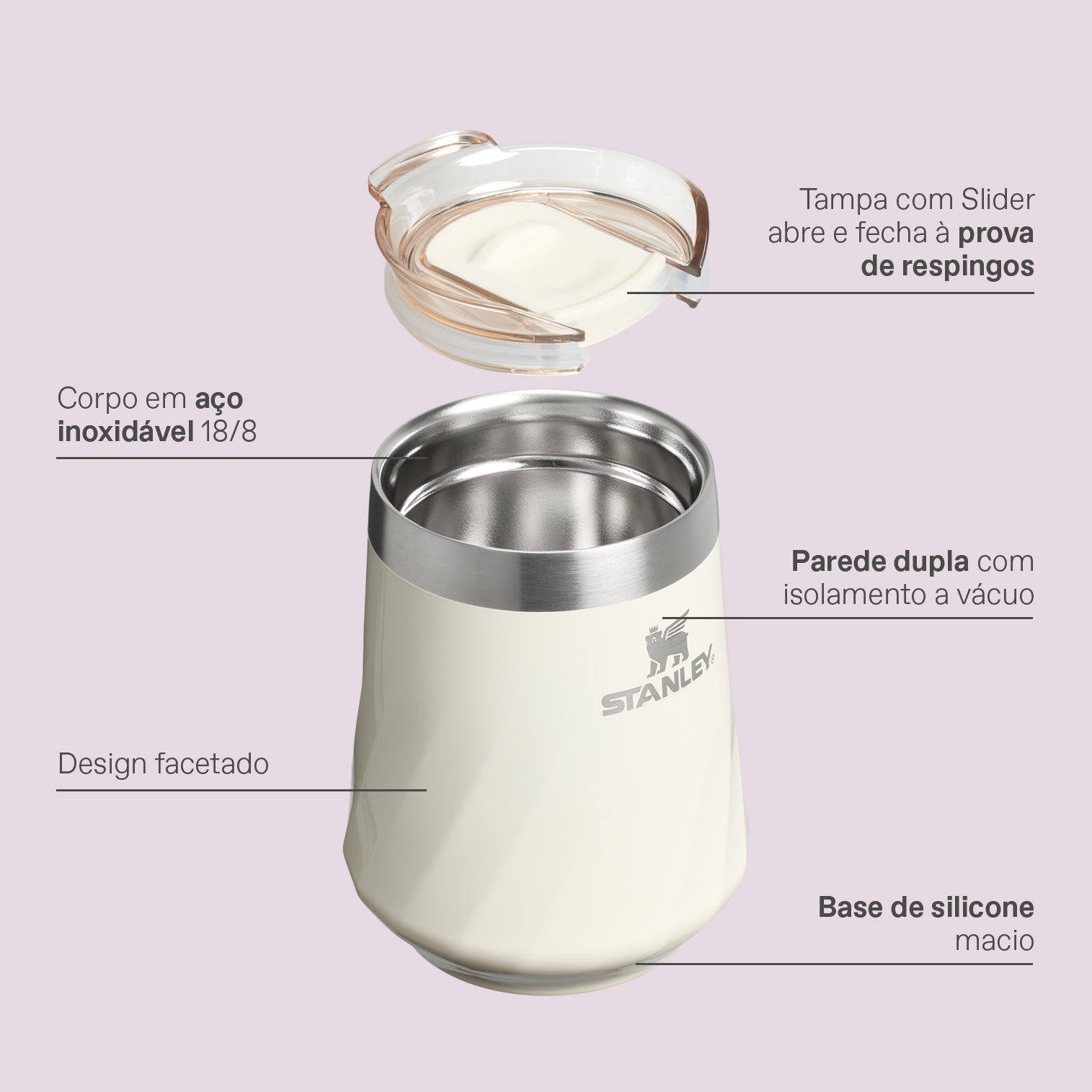 Copo Térmico Reserve Wine Rose Quartz Gloss | 325ml