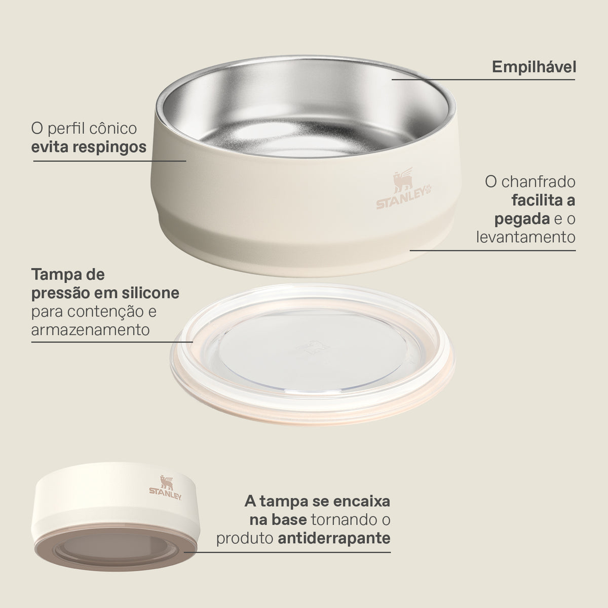Bebedouro e Comedouro Pet Bowl Rose Quartz Stanley 1913 | 710ml