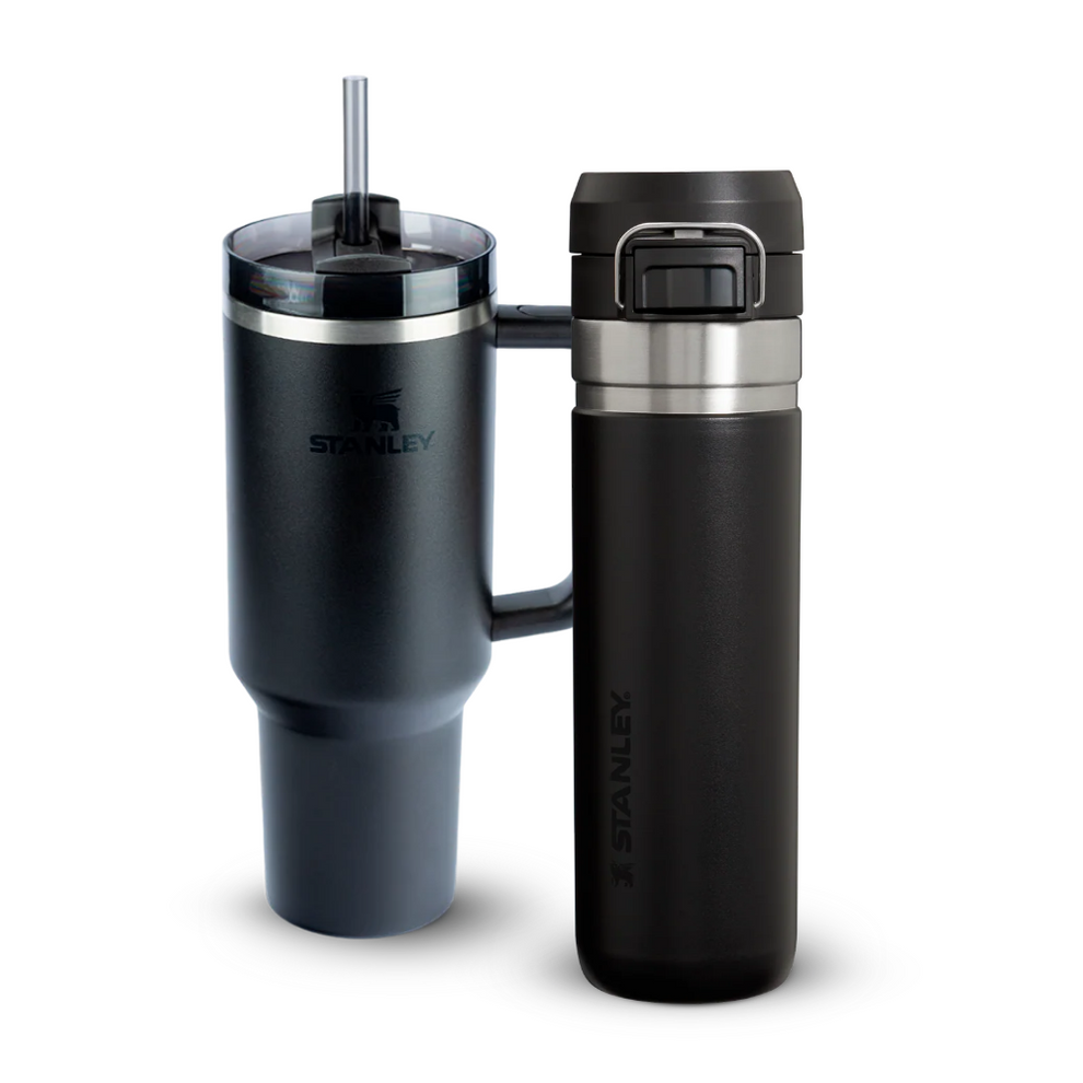 Stanley 1913 Kit Copo Quencher Black 2.0 1.18L + Garrafa Térmica Quick Flip Black 2.0 710ml