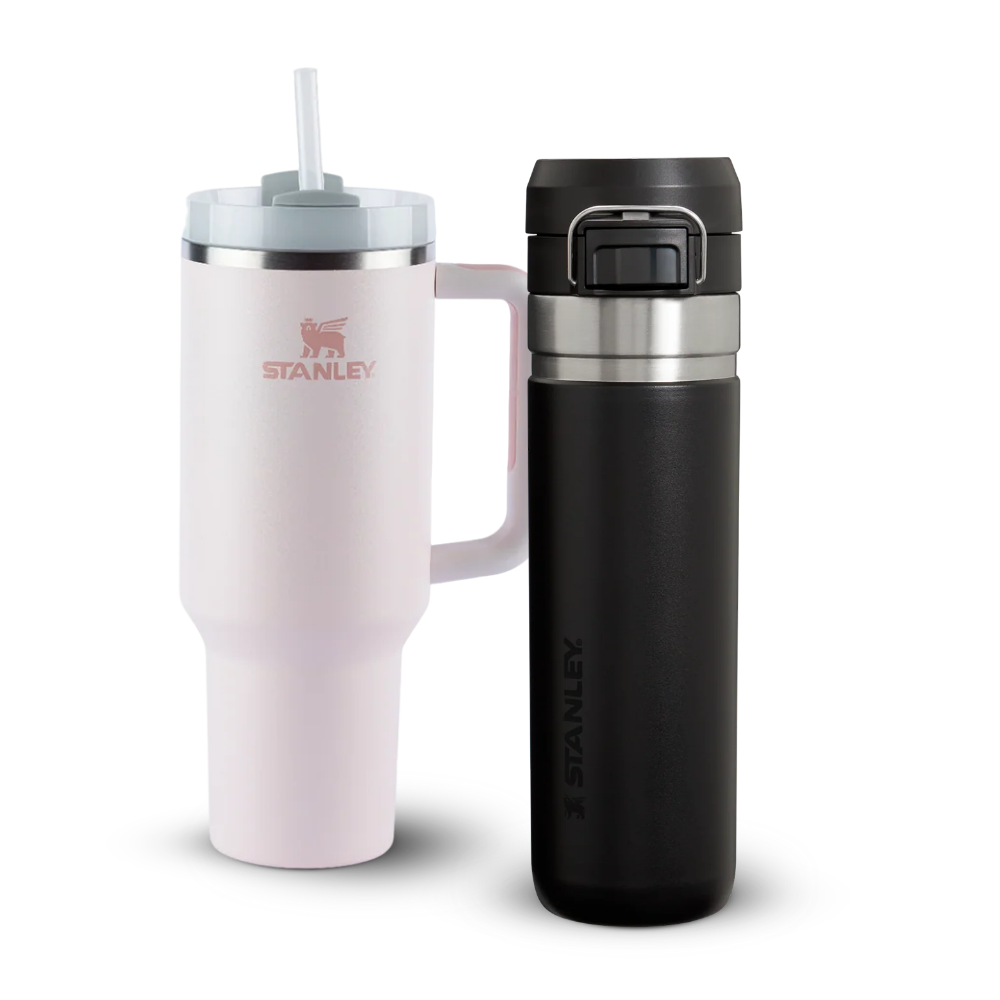 Stanley 1913 Kit Copo Quencher Rose Quartz 1.18L + Garrafa Térmica Quick Flip Black 2.0 710ml  | View 1