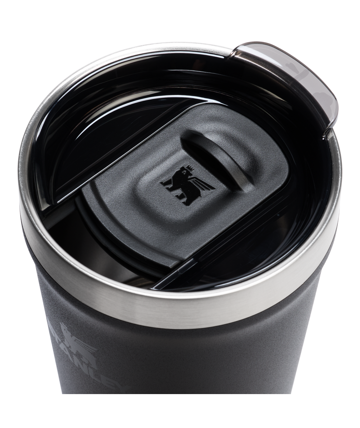 Copo Texturizado Com Tampa Black Gloss | 473ml