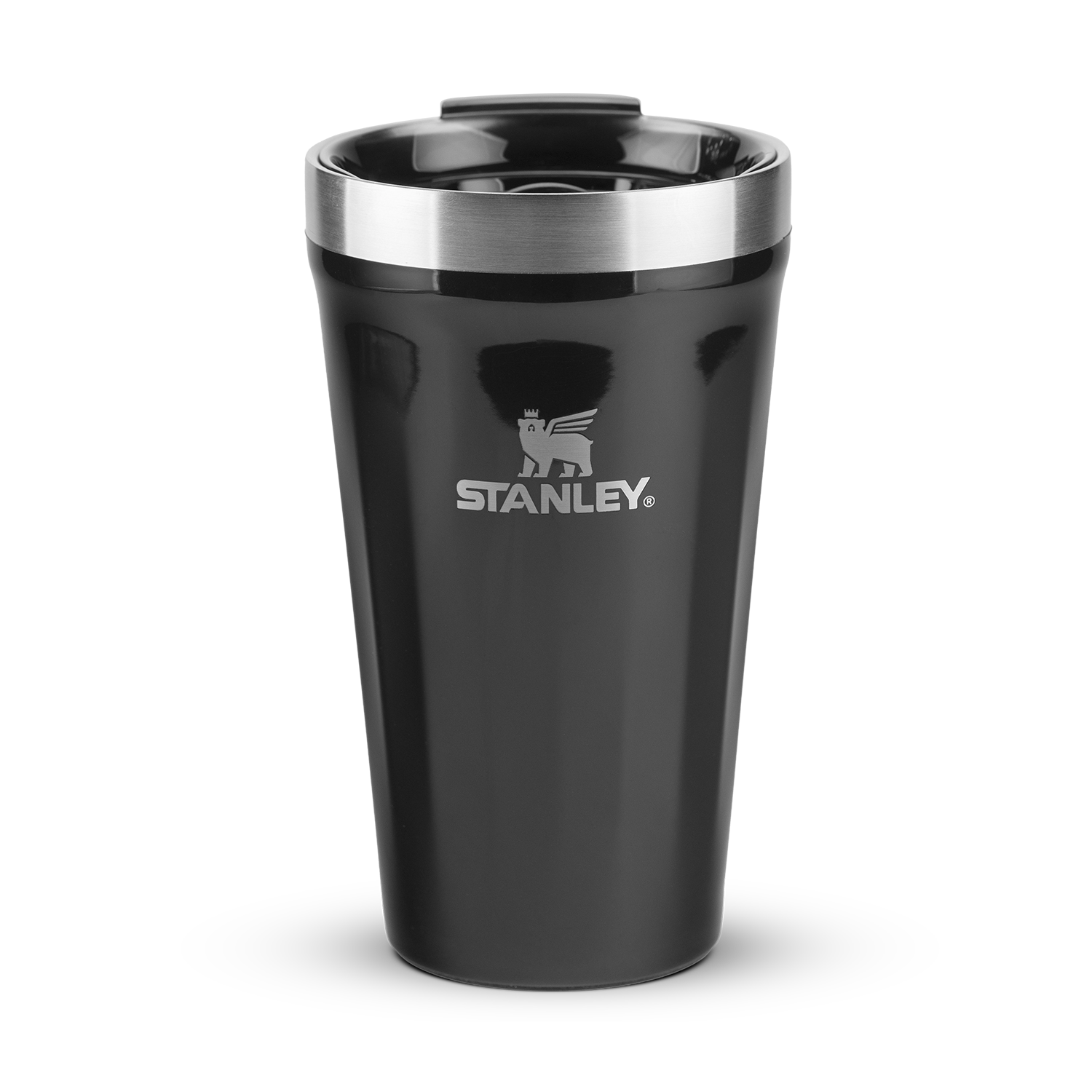 Copo Texturizado Com Tampa Black Gloss | 473ml