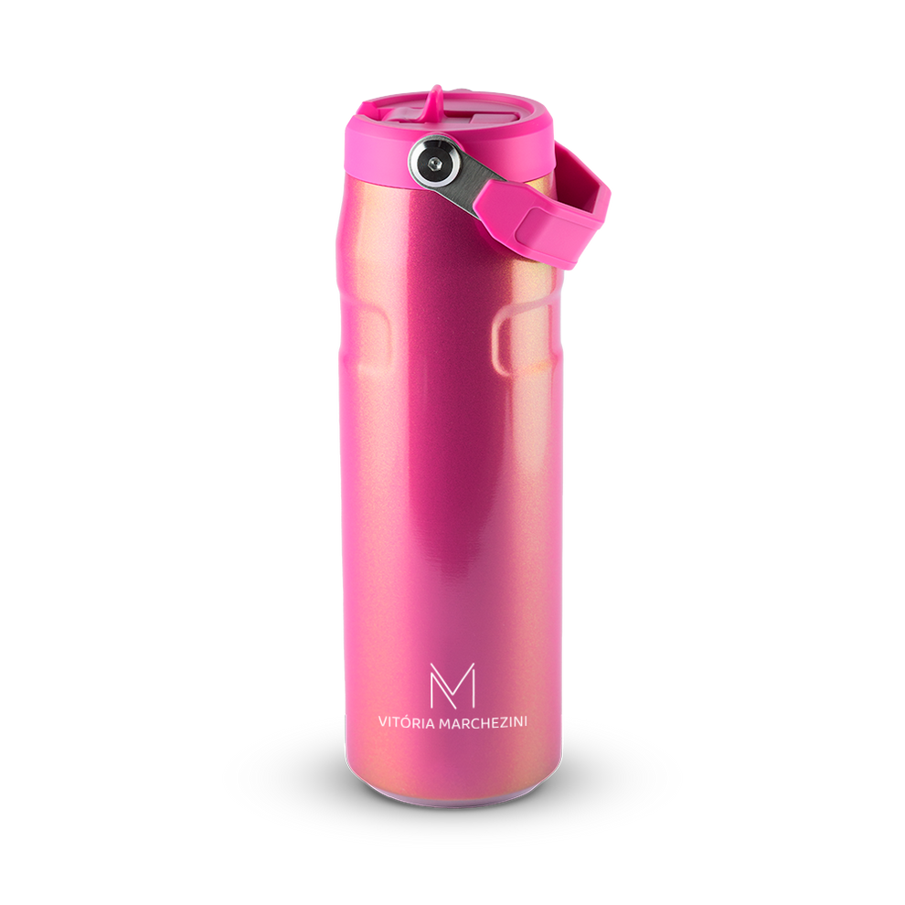 Stanley 1913 Garrafa Térmica Aerolight Flip Straw Vitória Marchezini Stanley Dazzle Pink Shimmer 710ML
