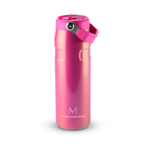 Garrafa Térmica Aerolight Flip Straw Vitória Marchezini Stanley Dazzle Pink Shimmer | 710ML