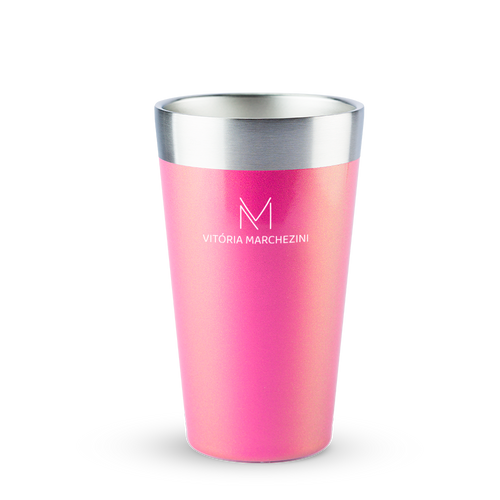 Copo Térmico de Cerveja Vitória Marchezini Stanley Dazzle Pink Shimmer  | 473ml