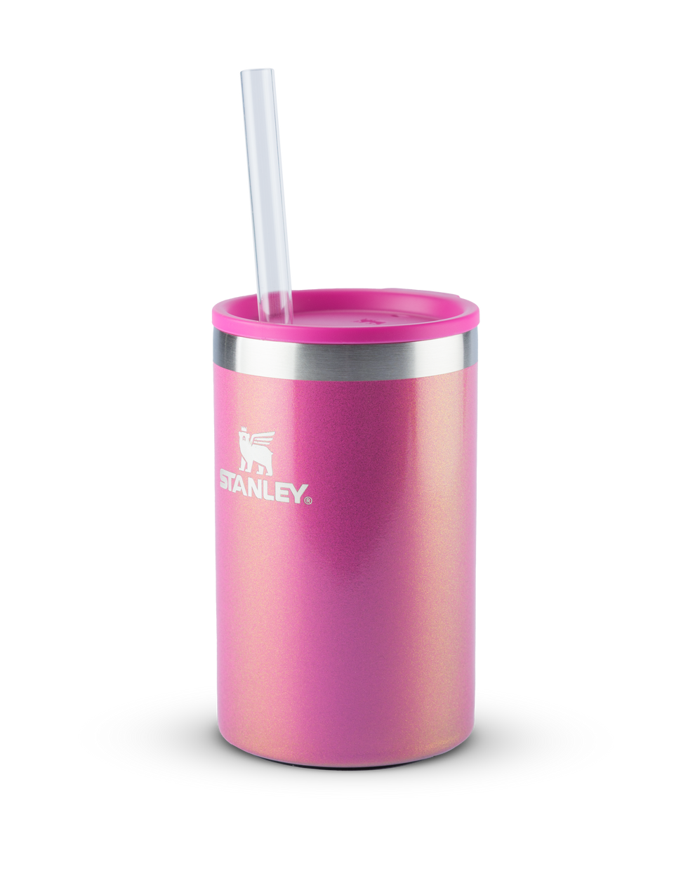 Stanley 1913 Can Cooler com canudo Stanley Dazzle Pink Shimmer 296ML