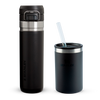 Modelo 1 - Garrafa Térmica Quick Flip 2.0 Black | 710ml e Can Cooler com canudo Black 2.0 | 296ML
