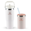 Modelo 1 - Tumbler Térmico Flip Straw Rose Quartz | 887ML e Can Cooler com canudo Rose Quartz | 296ML