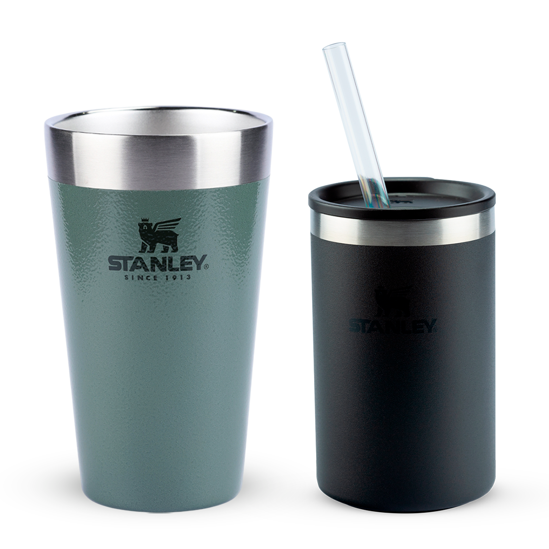 Copo Térmico de Cerveja Stanley Hammertone Green | 473ML e Can Cooler com canudo Black 2.0 | 296ML