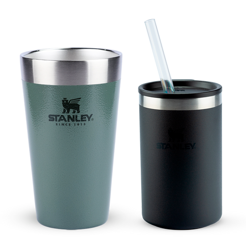 Copo Térmico de Cerveja Stanley Hammertone Green | 473ML e Can Cooler com canudo Black 2.0 | 296ML