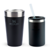 Modelo 1 - Copo Térmico de Cerveja Stanley Matte Black | 473ML e Can Cooler com canudo Black 2.0 | 296ML