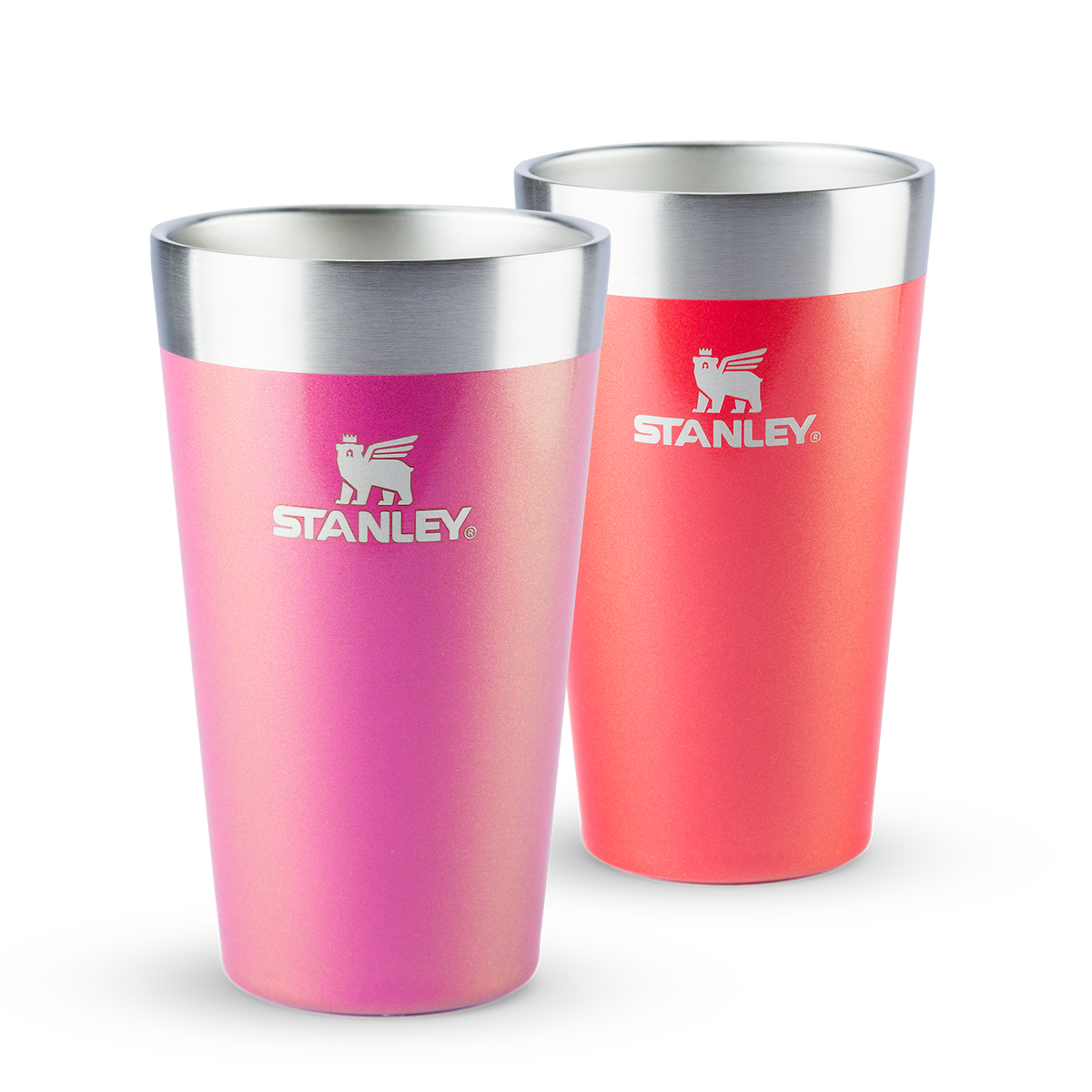 Kit 2 Copos Térmicos de Cerveja Candy Apple Shimmer e Dazzle Pink Shimmer | 473ml