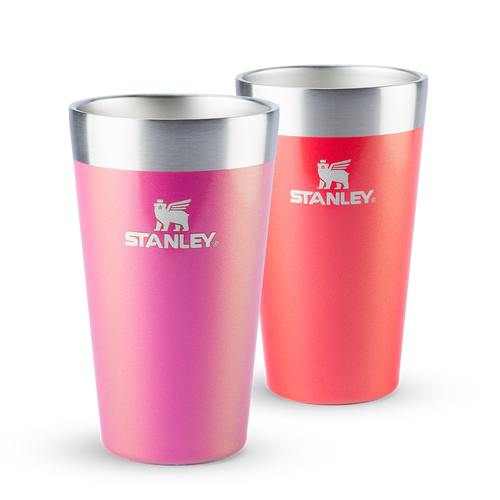 Kit 2 Copos Térmicos de Cerveja Candy Apple Shimmer e Dazzle Pink Shimmer | 473ml