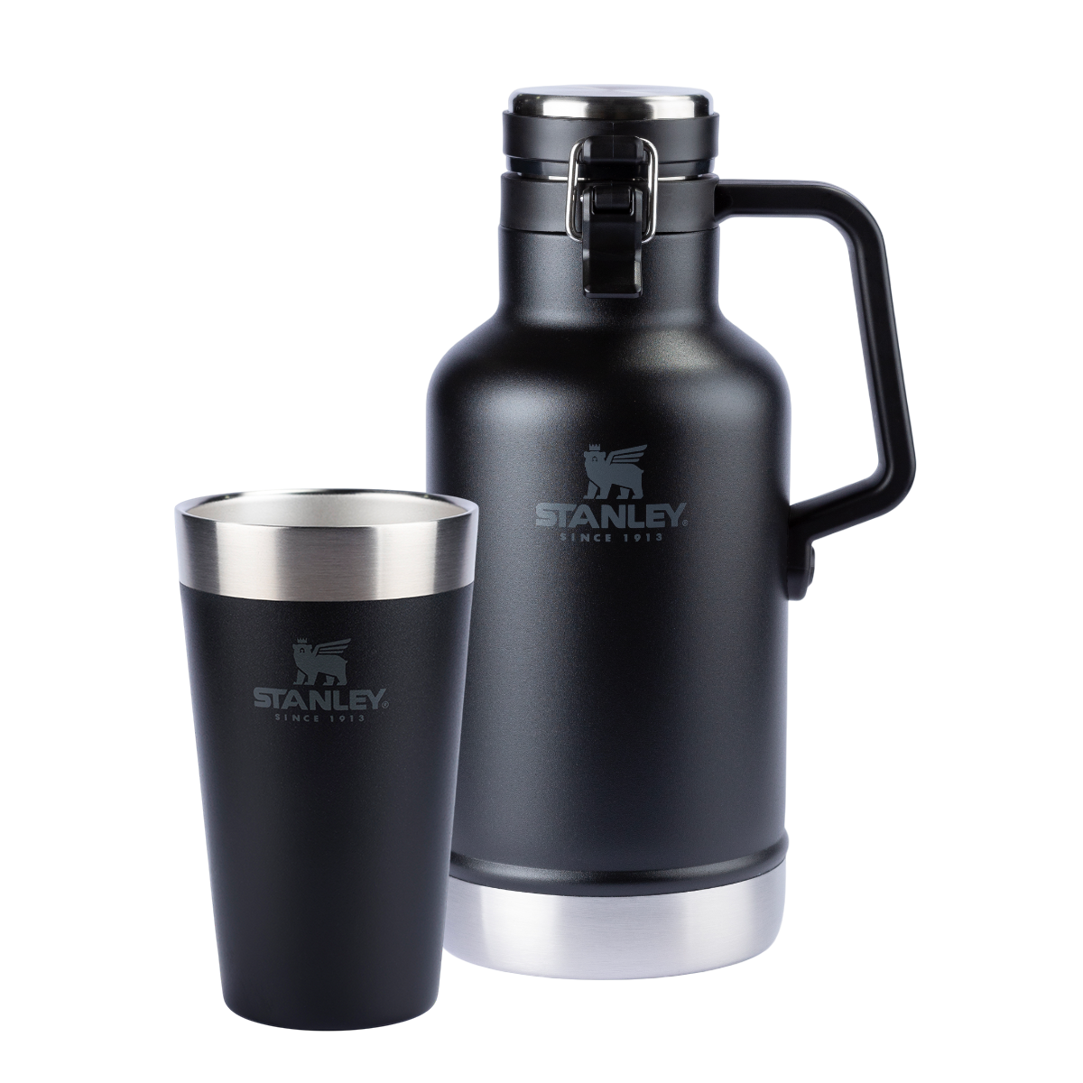 Kit Growler + Copo Térmico de Cerveja Matte Black