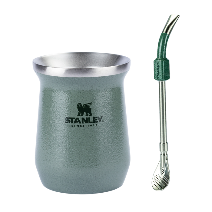 Kit Cuia Térmica Hammertone Green | 236ml e Bomba para mate Stanley (Colher) - Hammertone Green