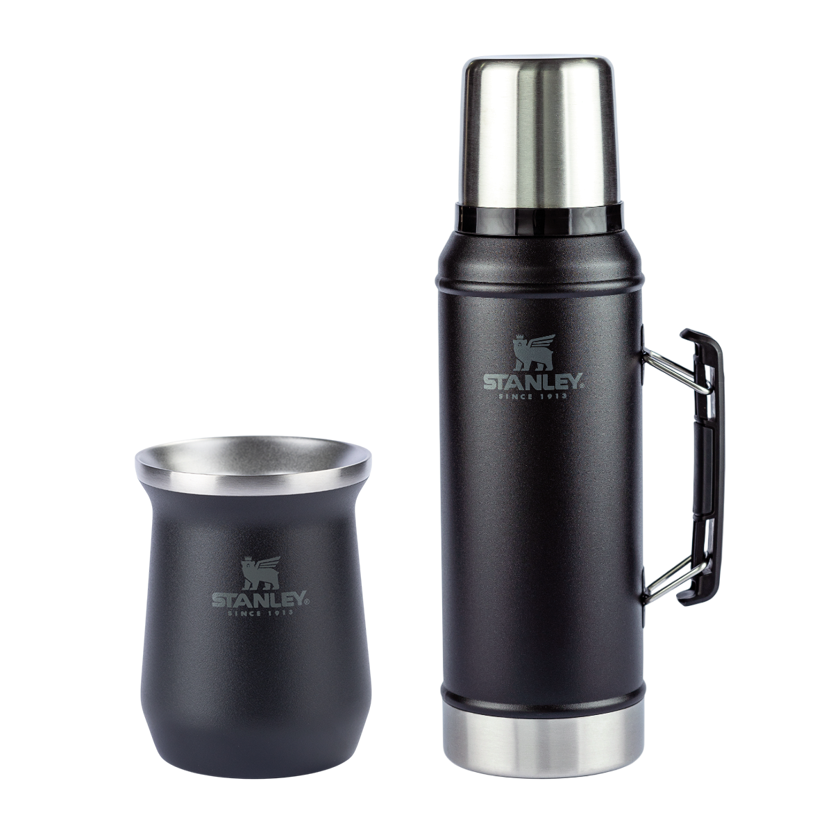 Garrafa Térmica Classic 0.95L e Cuia Térmica Matte Black