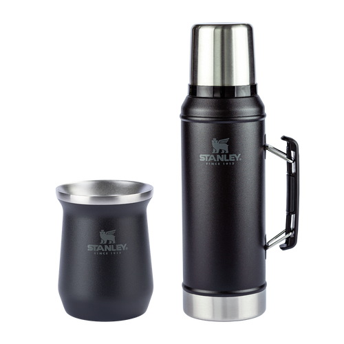 Garrafa Térmica Classic 0.95L e Cuia Térmica Matte Black