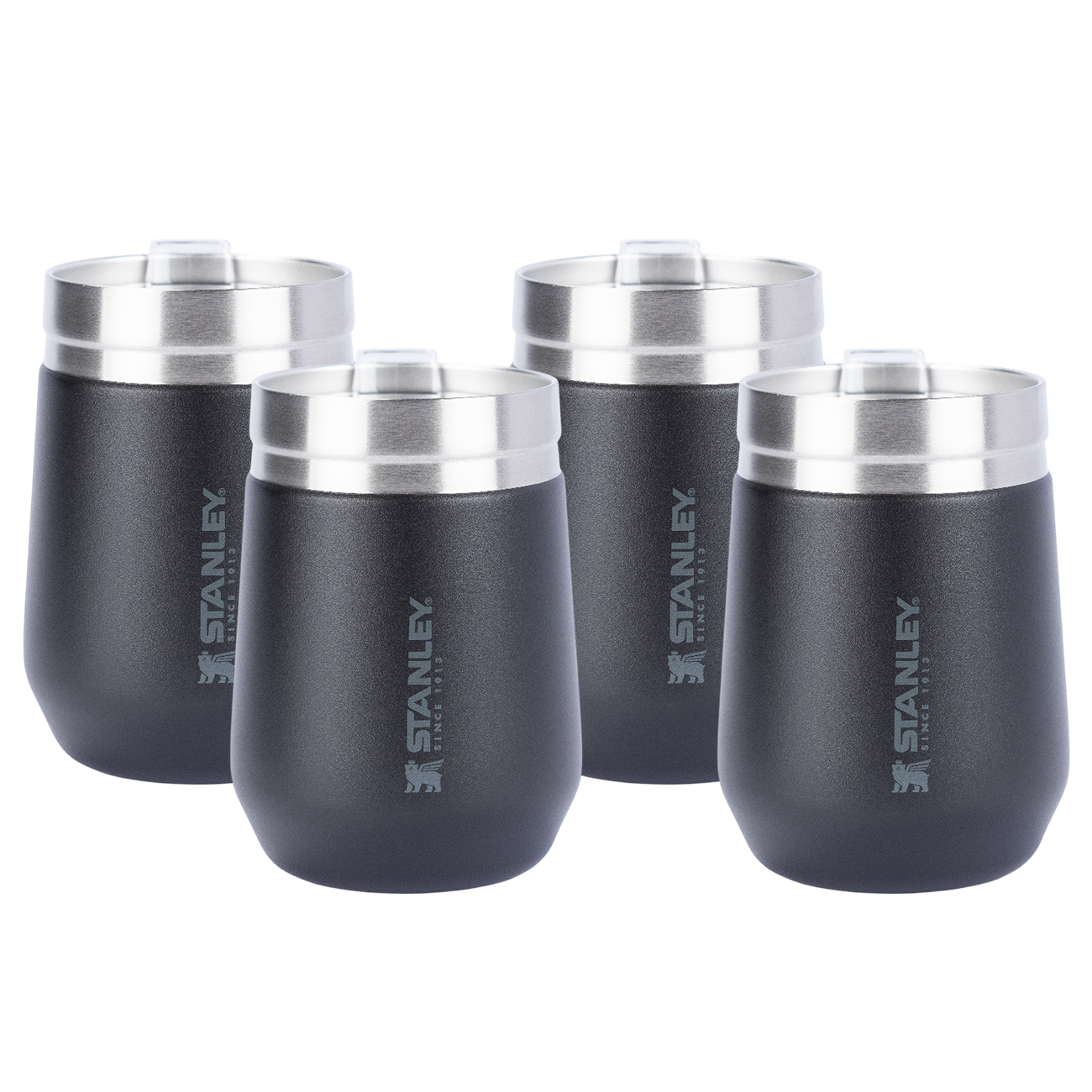 Kit 4 Copos Térmicos Everyday Matte Black | 296ML