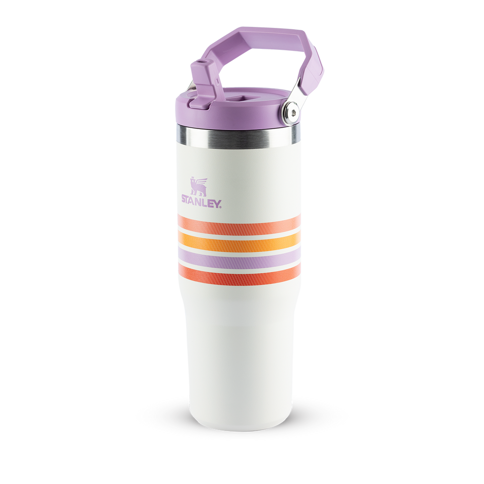 Stanley 1913 Tumbler Térmico Flip Straw Varsity Cream Lilac Stripes 887ml