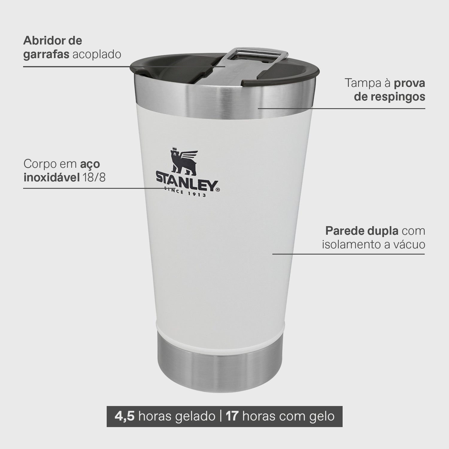 Stanley 1913 Copo Térmico de Cerveja (com tampa) Stanley Polar 473ML  | View 4