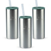 Modelo 7 - Kit 3 Can Cooler Slim com canudo Stainless Steel Shale | 296ML