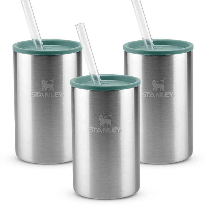 Kit 3 Can Cooler com canudo Stainless Steel Shale | 296ML