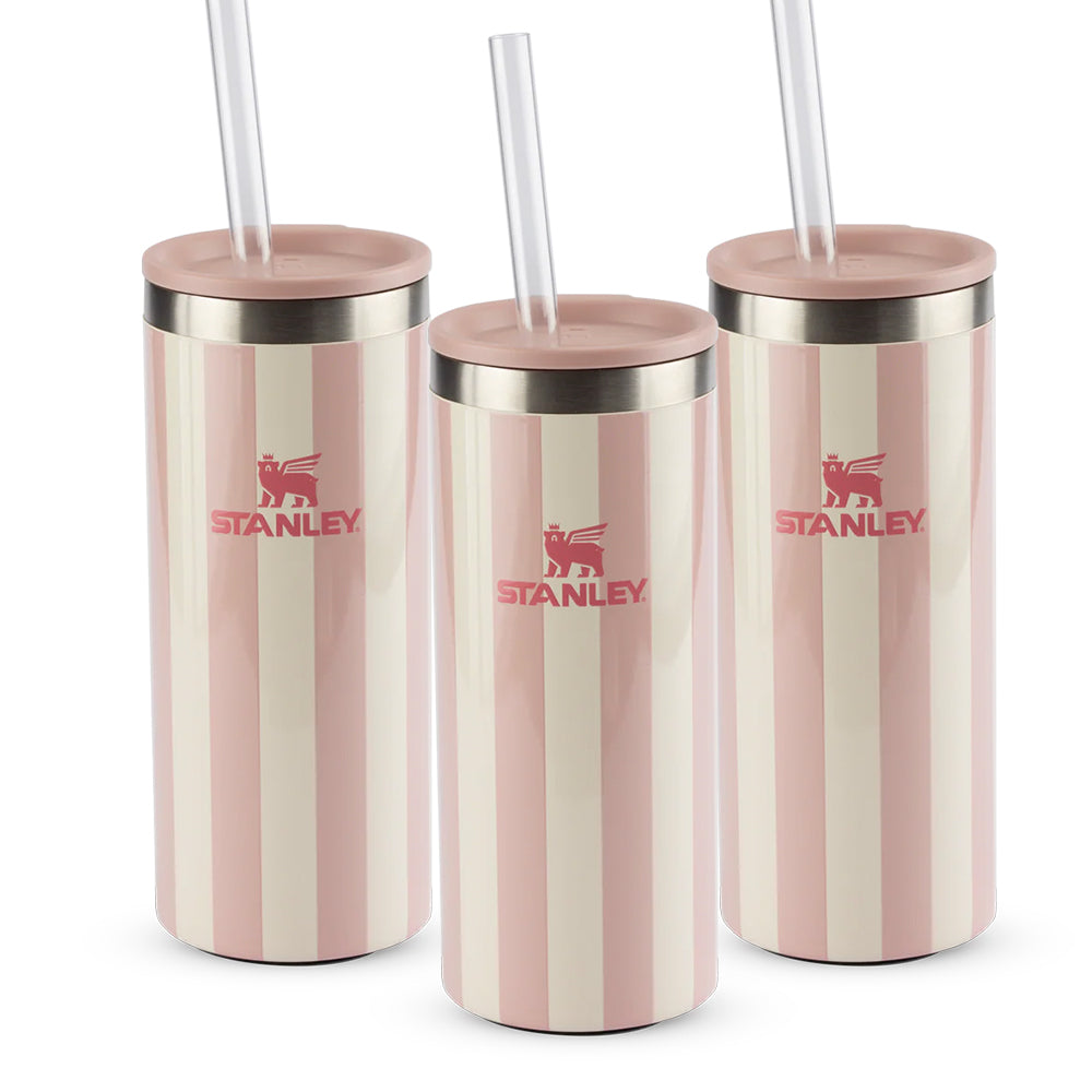 Kit 3 Can Cooler Slim com canudo Peach Whip Cabana Gloss | 296ML