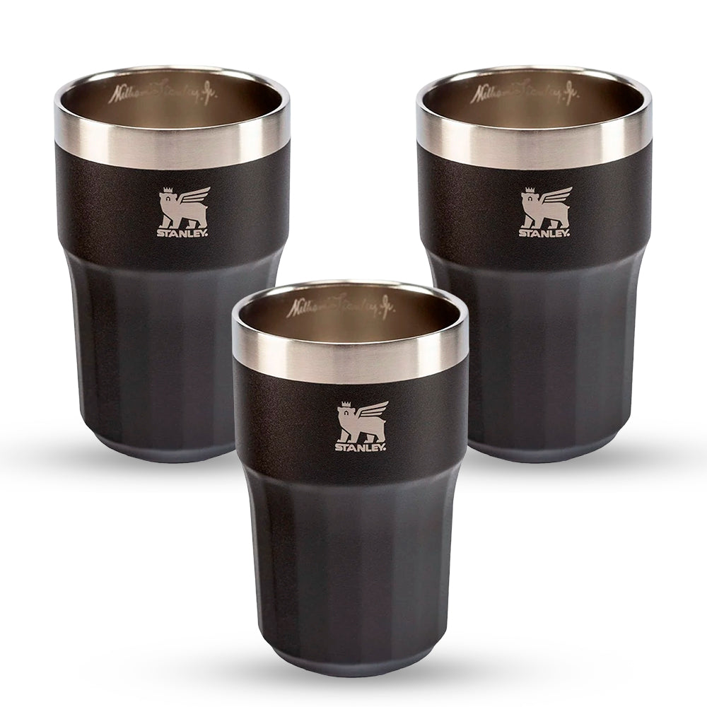 Kit 3 Copos Beer Tumbler Happy Hour Foundry  Black | 384ml