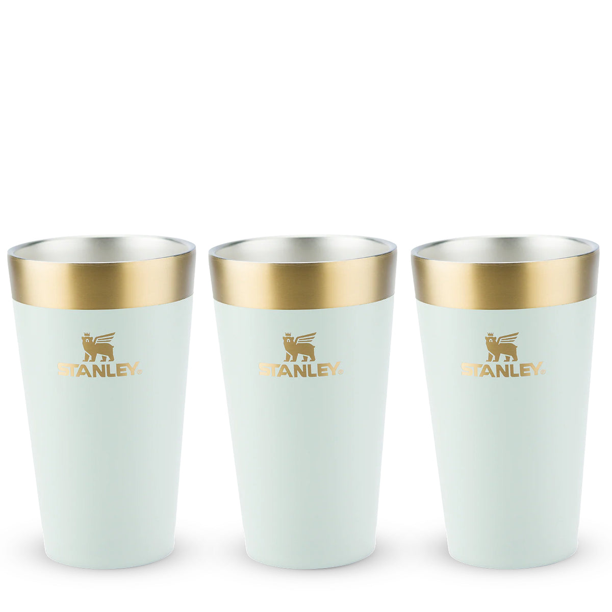 Kit 3 Copos Térmicos De Cerveja Gilded Celadon | 473ml