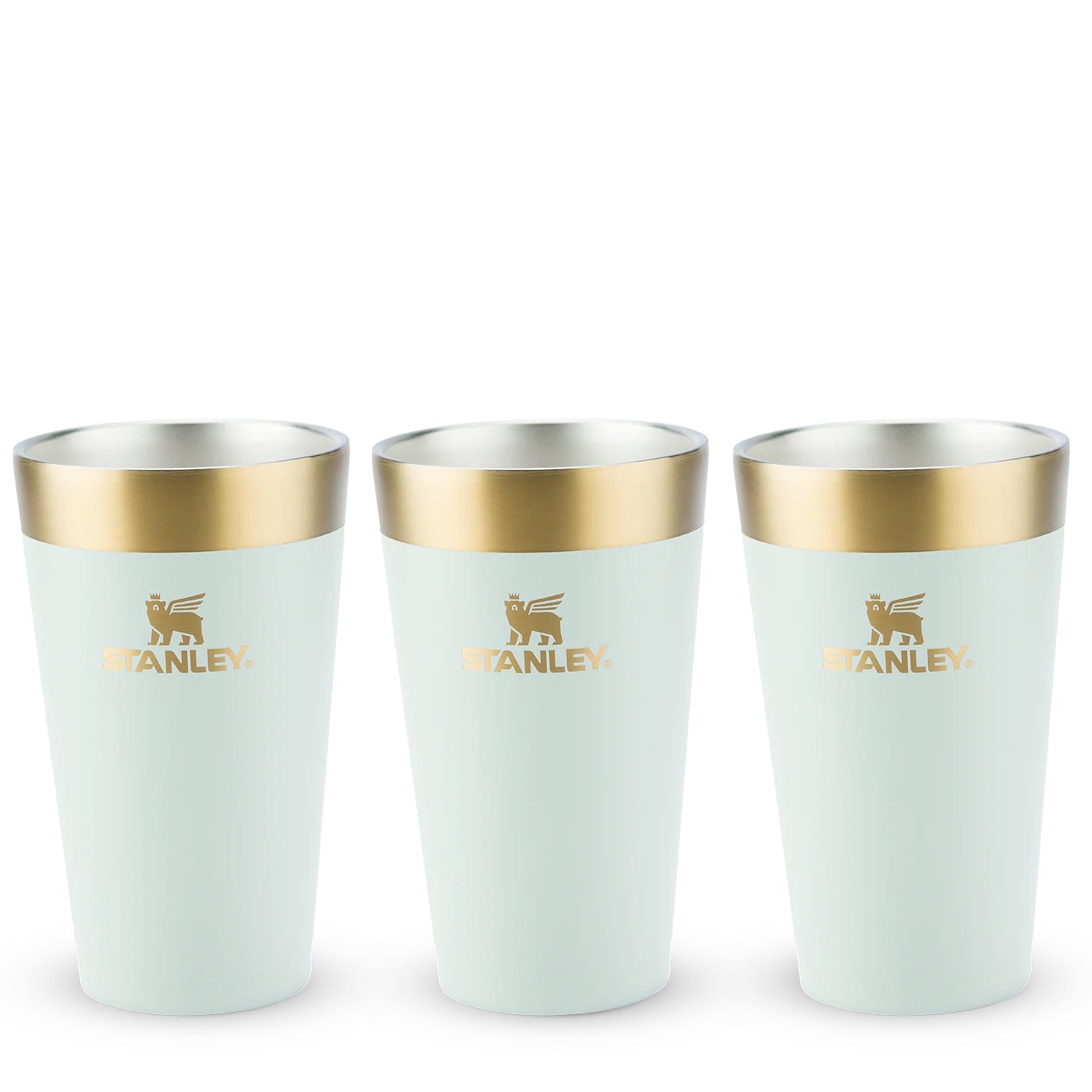 Kit 3 Copos Térmicos De Cerveja Gilded Celadon | 473ml