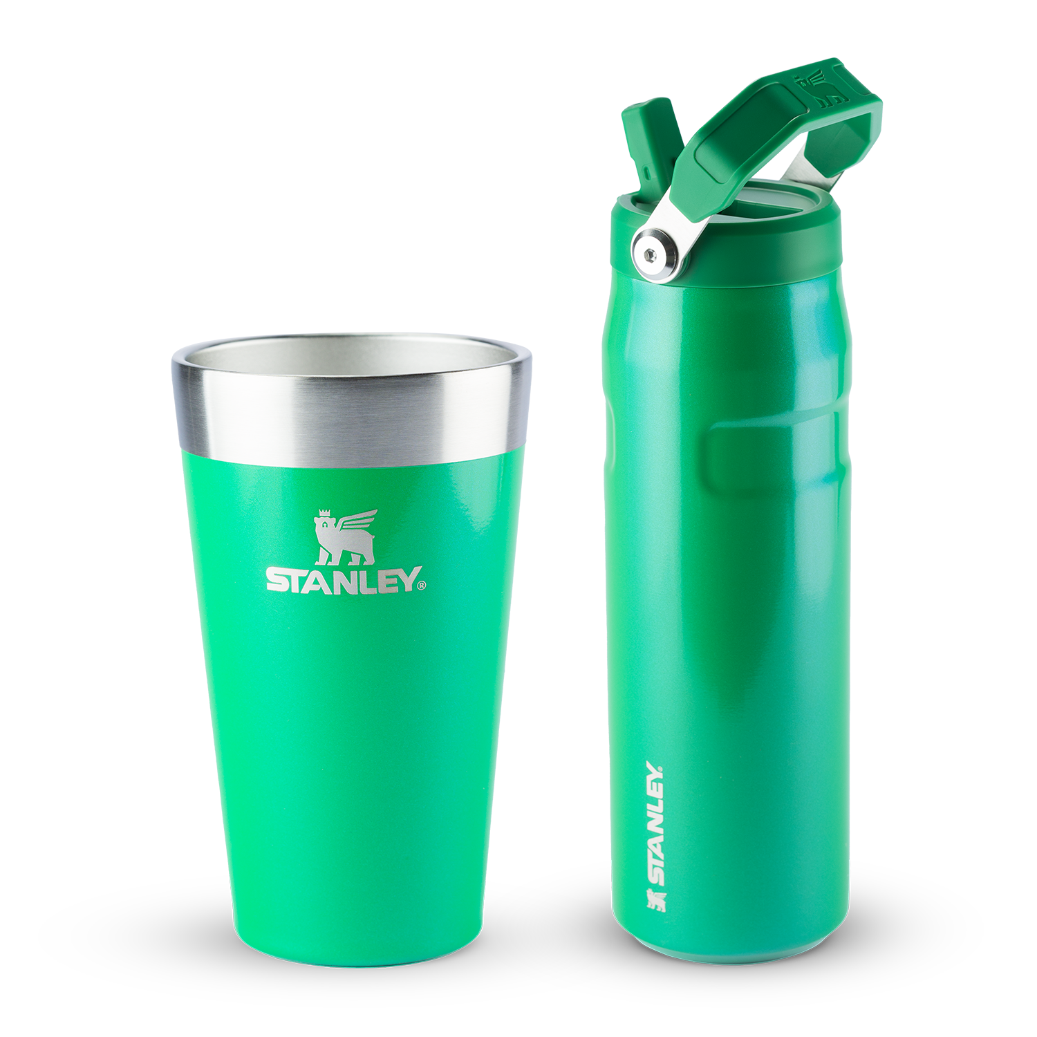 Copo Térmico de Cerveja Stanley Clover Shimmer | 473ml e Garrafa Térmica Aerolight Flip Straw Stanley Clover Shimmer | 710ML